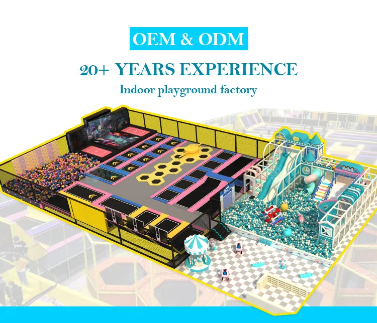 Stainless Steel Indoor Trampoline Park with 3D Installation and Customized Size for Kids and Adults