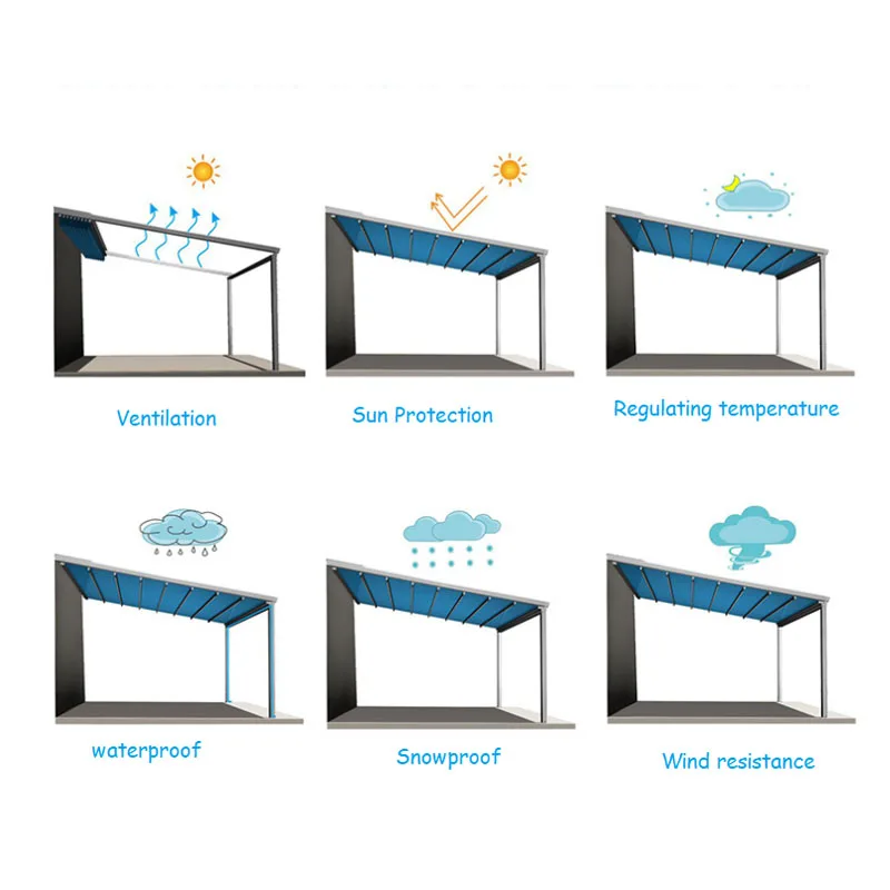 High grade outdoor awning garden park canopy electric ceiling