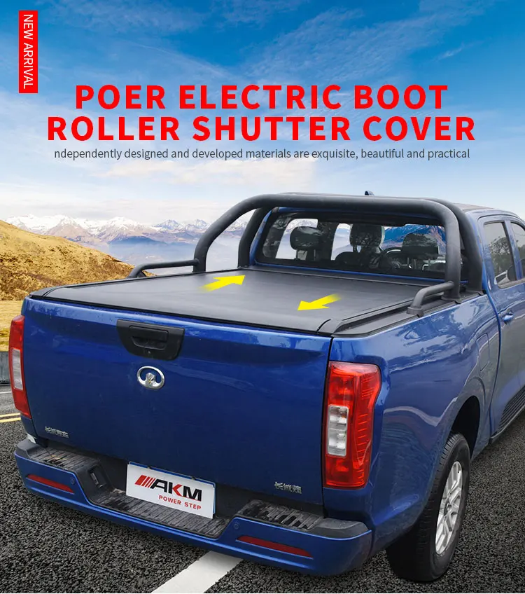 Waterproof Aluminum Alloy Phone App Remote Control Roller Shutter Bed Cover for GWM Poer Great Wall PAO Tonneau Cover supplier