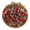 Perles florales en cristal - rouge et vert (10mm)