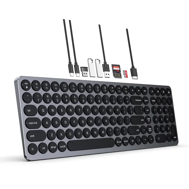 Hot Sale Aluminum Backlit 9-in-1 Hub Docking Keyboard with Functionality