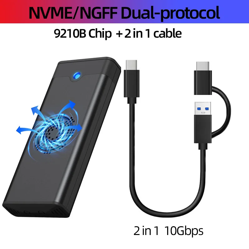 Aluminum Dual Protocol M.2 Nvme Ngff Ssd To Usb 3.1 Type-c Converter ...