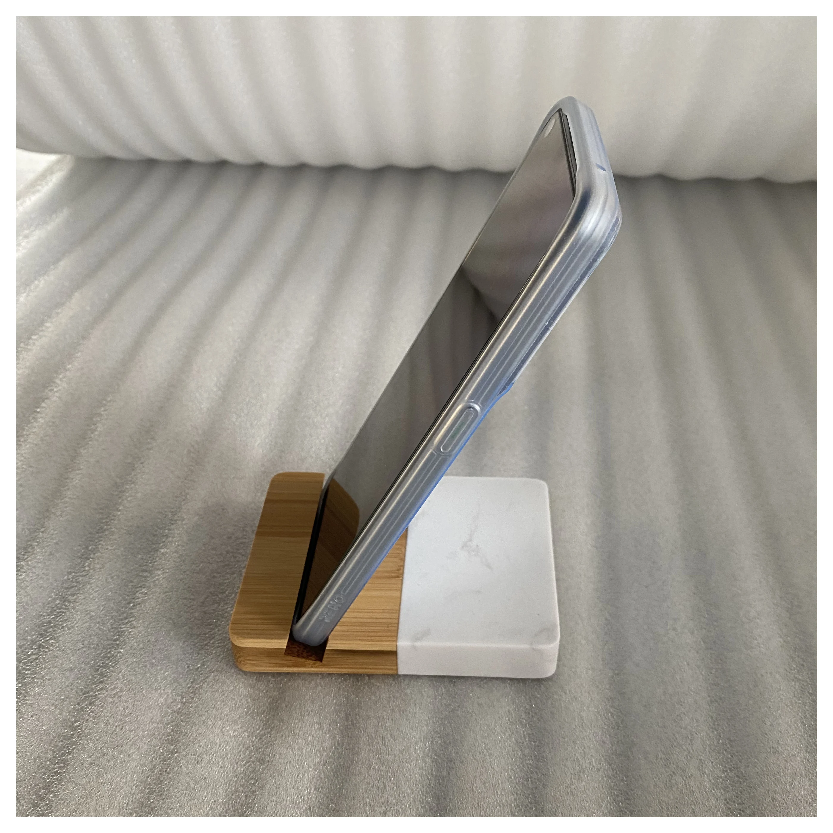 Jiangxi Factory New Launch Mini Marble and Natural Wooden Bamboo Phone Holder