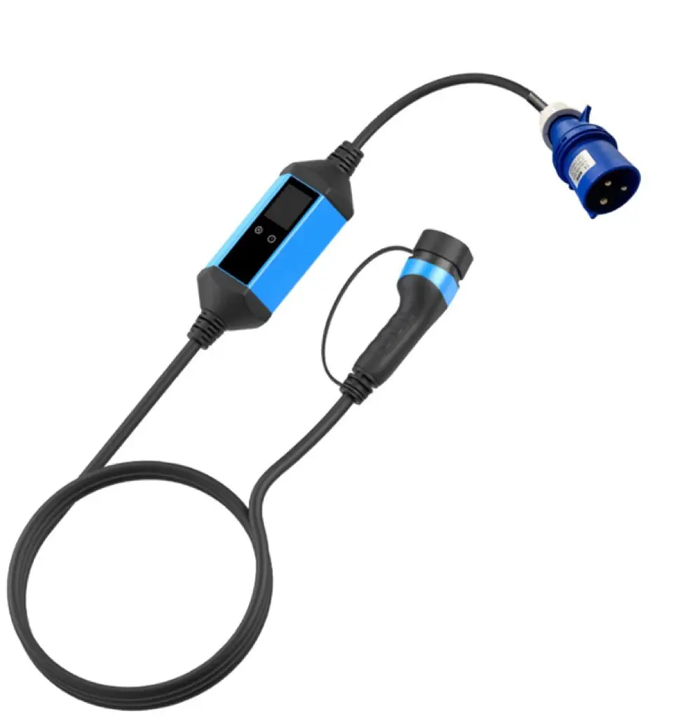 16a/32a 5m Iec Portable Ev Charger With Fixed Current Pilot Lamp Olcd Portable Ev Charger New