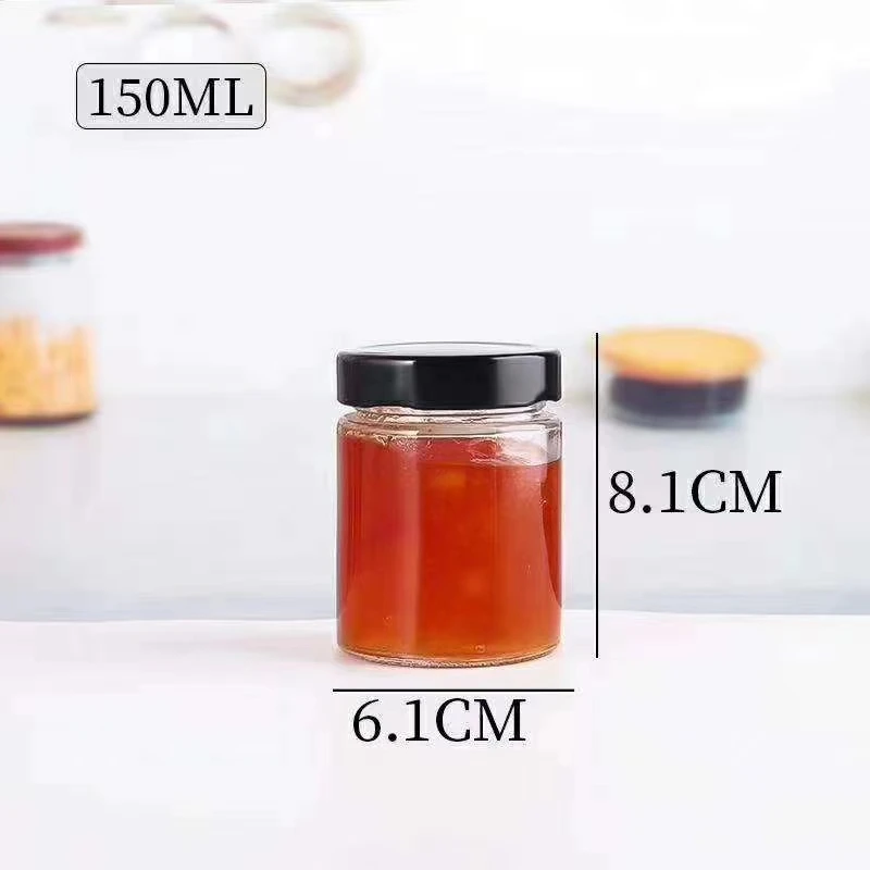 Factory Multiple Capacities EU Food Grade Straight Round Glass Jar with Lids