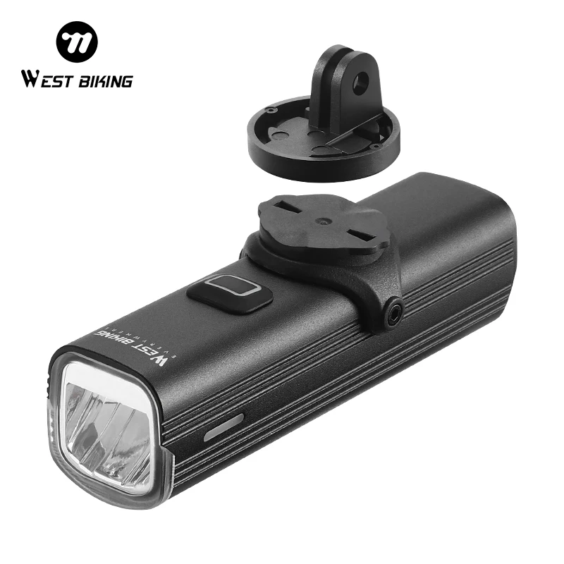 Phare Avant Vélo Rechargeable WEST BIKING 1000LM - Étanche IPX4, 7 Modes, Batterie 4800mAh