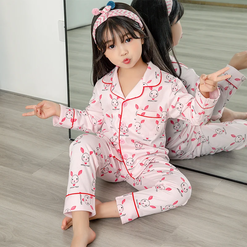 2O23 New Arrival Soft Cotton Long Sleeve Kids Sleepwear Cute Printed ...