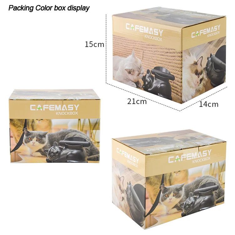 Инструменты для бариста, милый Контейнер для кофейных зерен в форме кошки, мини-ящик для ударов с резиновым баром, ящик для кофе эспрессо