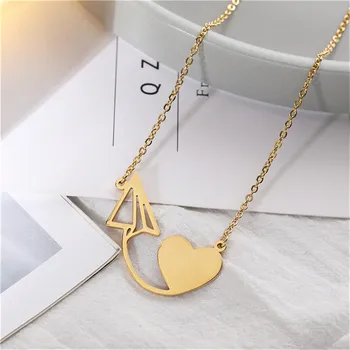 MJ Jewelry Drop shipping Personalized Laser Engraved Initial Name Photo Custom Heart Pendant Necklace for Girls Female Jewelry