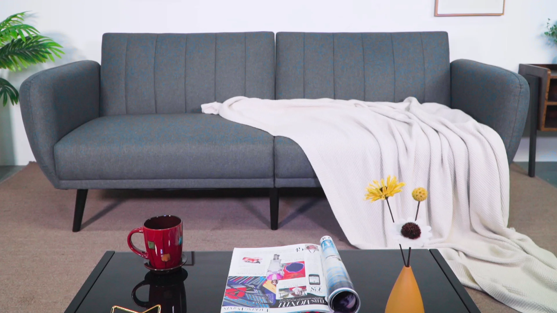 Velvet Modern Living Room Furniture 3 Seat Sofa In Green Folding Sofa