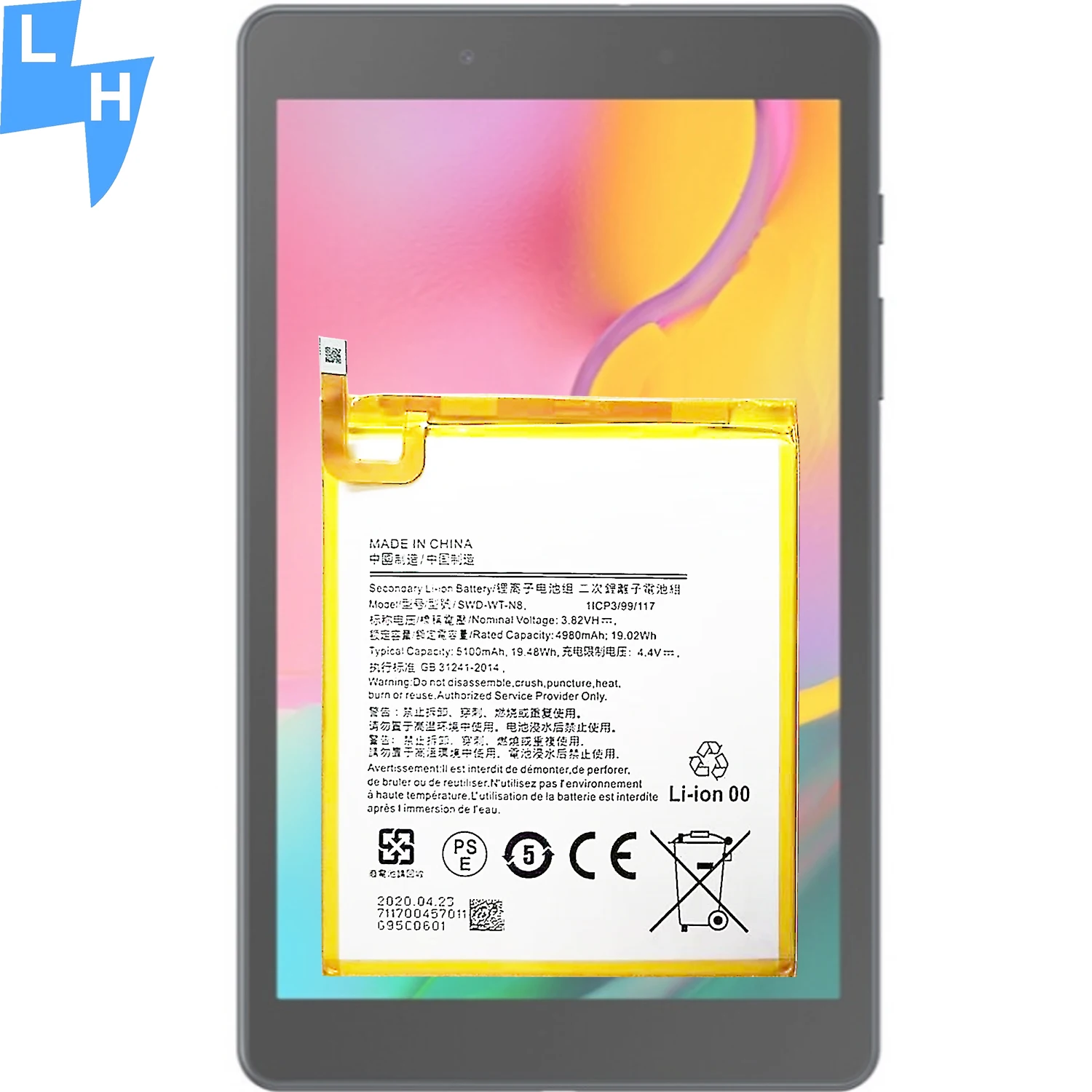5100 мА/ч, SWD-WTN8 A295 Tab A 8,0 2019 Tab батарея для Samsung T290 батарея