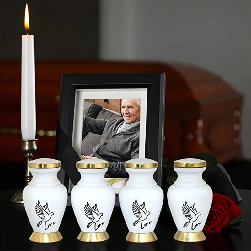 Mini White Urns Wings of Freedom Keepsake Urn for Human Ashes Honor Your Loved One with Funeral Jar - Perfect for Adults Infants