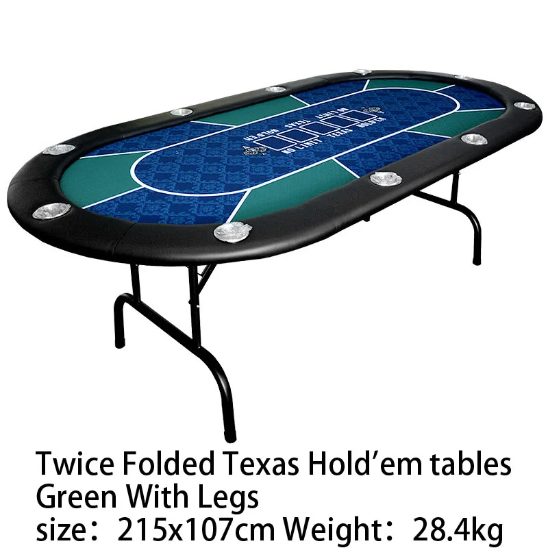Складной Игровой Стол Техасский для покера с мягкой направляющей 10 игроков покерный стол футляром 85*42