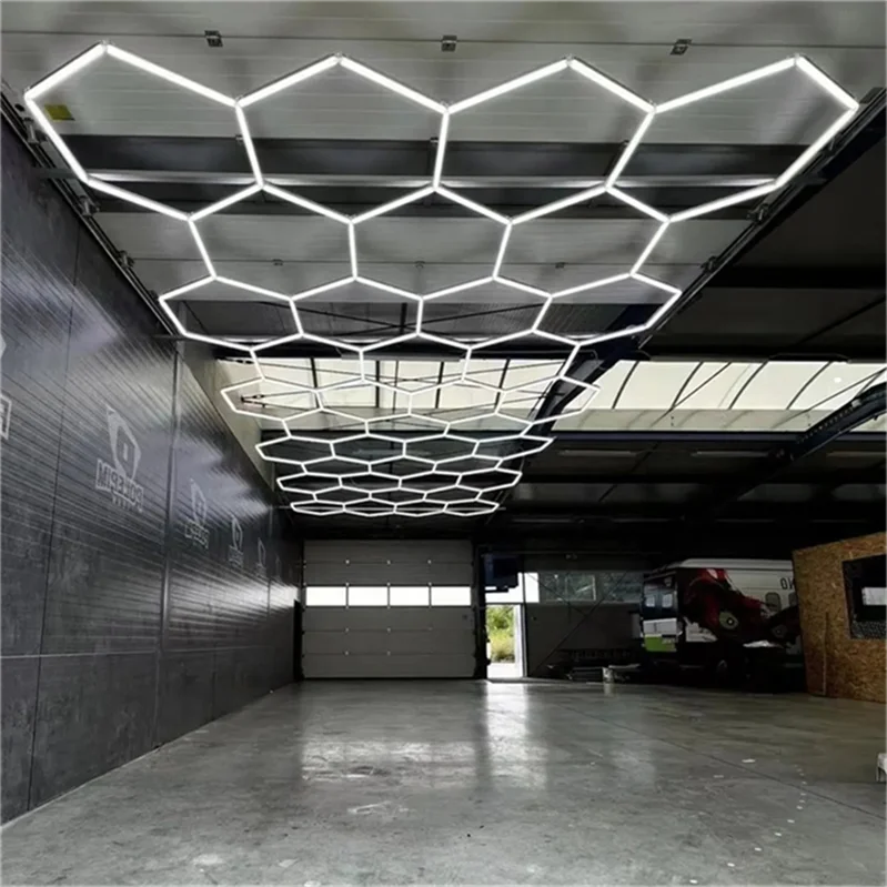 Hexagonal LED Lights for Barber Shop - Modern & Efficient