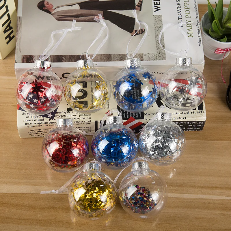 Custom Transparent Glass Christmas Tree Balls Bauble Hanging Ornaments Wholesale Clear Glass