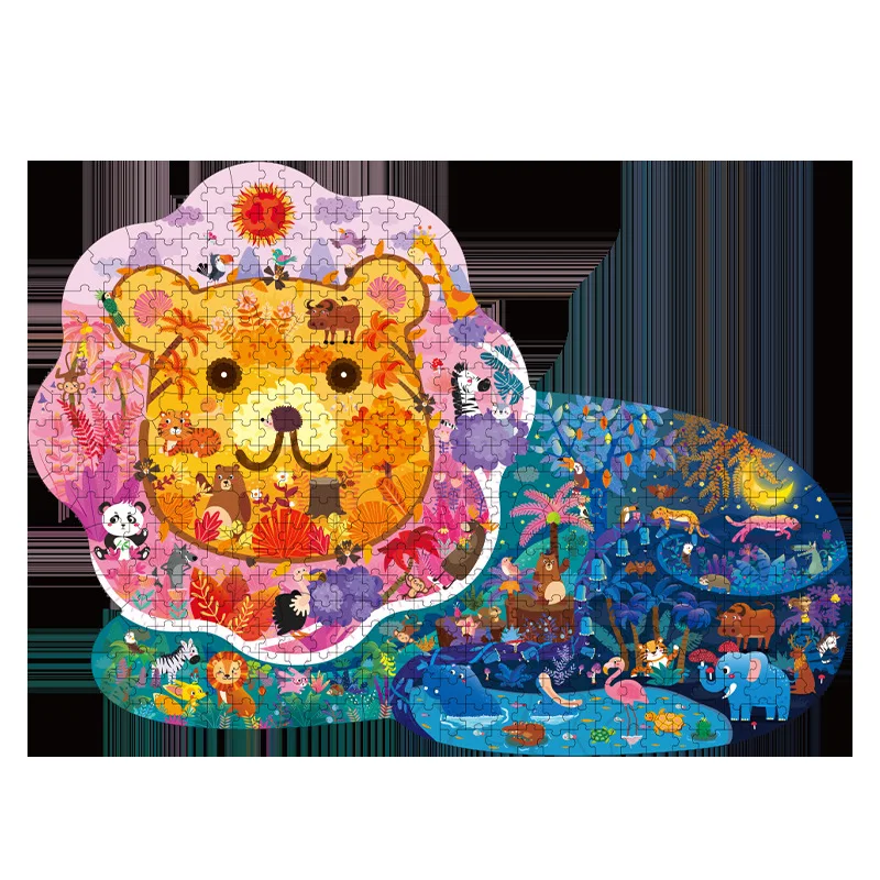 Colorful Dinosaur Dolphin Lion 3D Animal Special-Shaped Custom Wood Jigsaw Puzzle Educational Creative Learning Gift Kids Toys