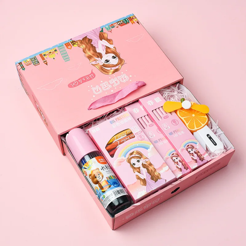 Children's Kindergarten School Supplies Cartoon Gift Box Students Boys Girls Stationery Set
