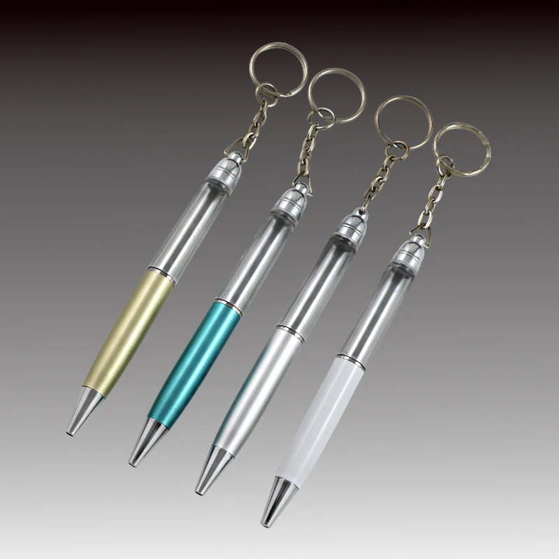 Fat Mini Fillabl Ballpoint Pens Chunky Empty Barrel Liquid Floating Pens Diy Pen Keychain Herbarium