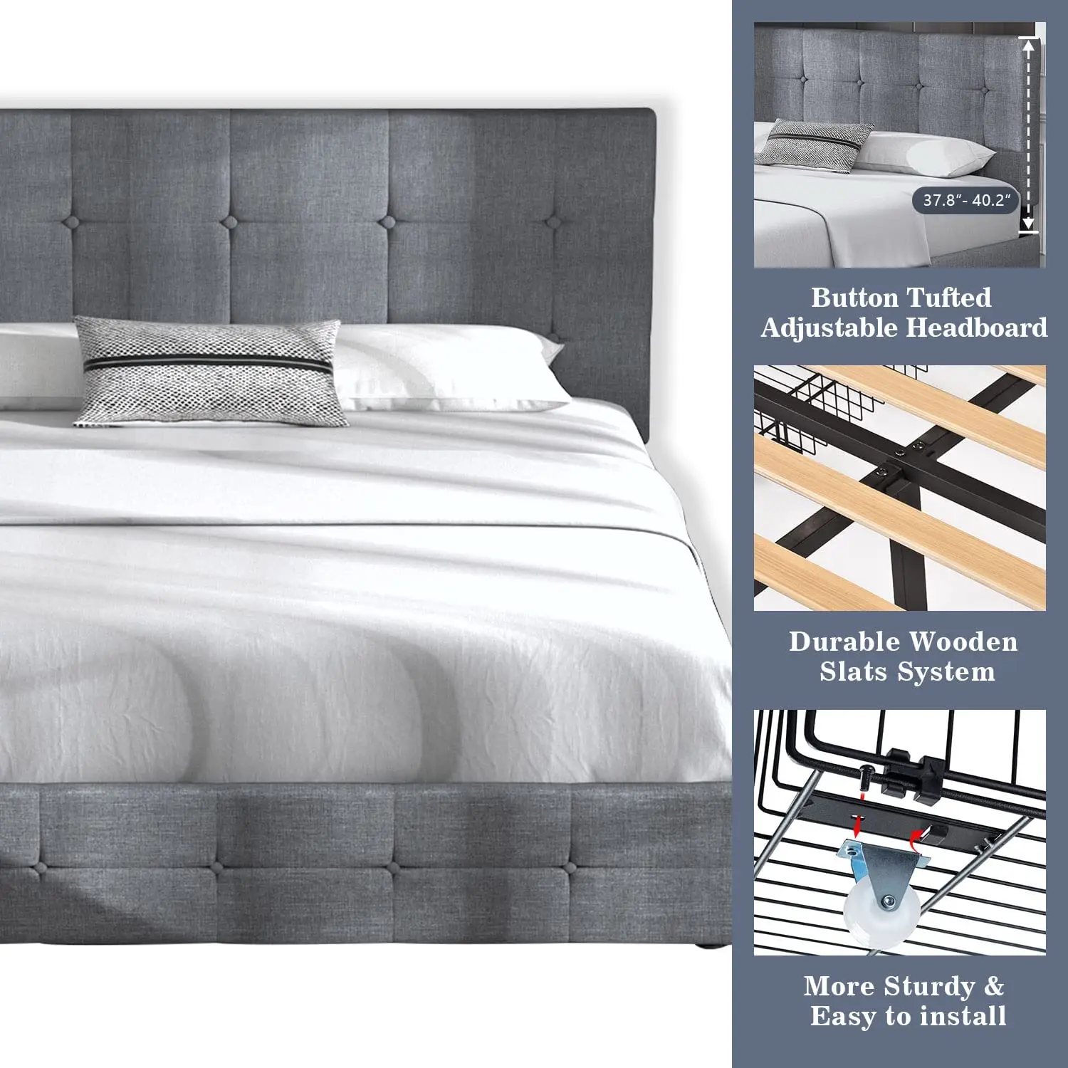 Cheap Modern Velvet Fabric Californian King Size Wooden king Size Queen Upholstered Bunk Bed Frame Bedroom Furniture Bed Set
