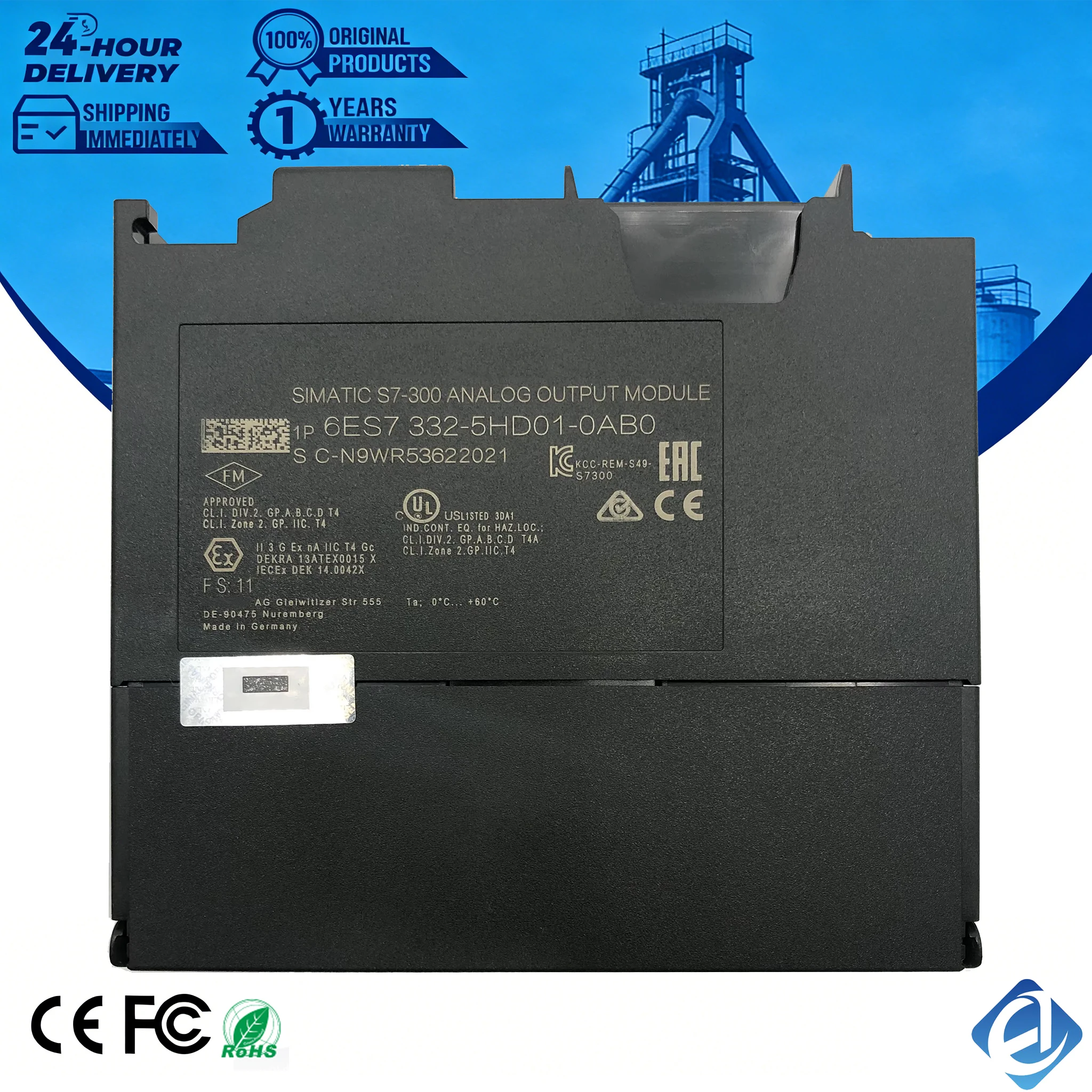 New Original 6ES7332-5HD01-0AB0 6ES7 332-5HD01-0AB0 EPR Compliant CE Certified S7-300 Analog Output Module Stock in Warehouse