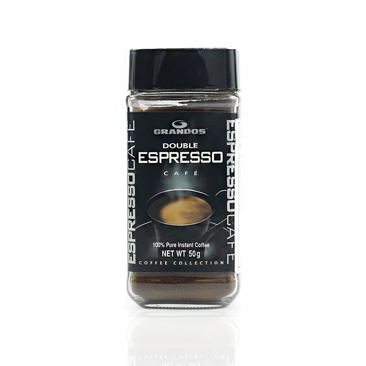 Factory Manufacture Empty 50g Square Glass Canning Jars for Coffee Sugar Food Grade Spice Tea With Black Plastic Lid