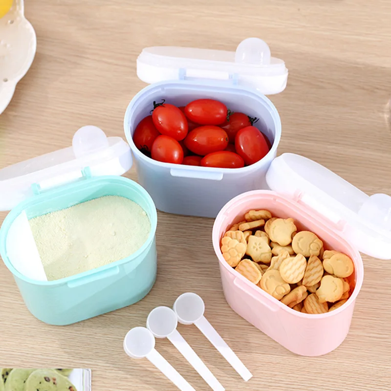 Wholesale portable plastic food grade pp milk powder box for baby snack storage box