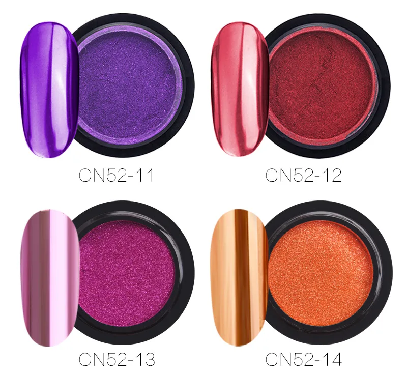 Private Label 16 Colors Multi Chrome Nail Pigment Powder Solid Magic