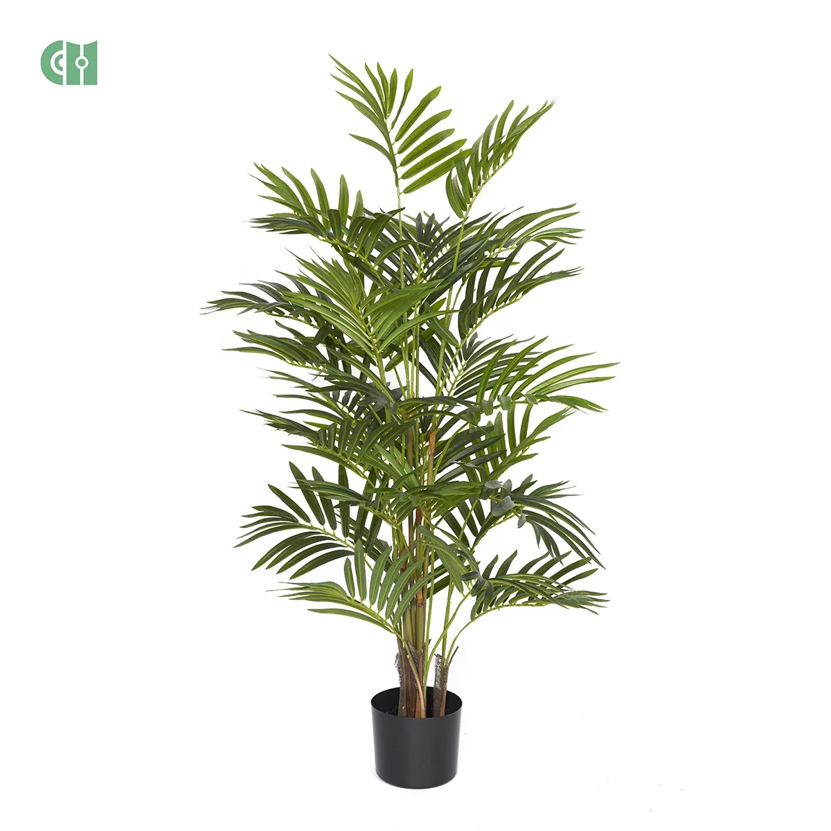 High-quality Artificial Green Plant 120cm 30 Lvs Simulation Real Touch Mini Palm Tree Bonsai With Plastic Pot for Decorative