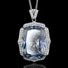 White Blue plated pendant with Chopin chain
