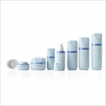 Luxury Blue Cosmetics Packaging Sets Empty Arylic Cream Jar and Pump Spray Bottle Skin Care Set Face Cream Lotion Bottle