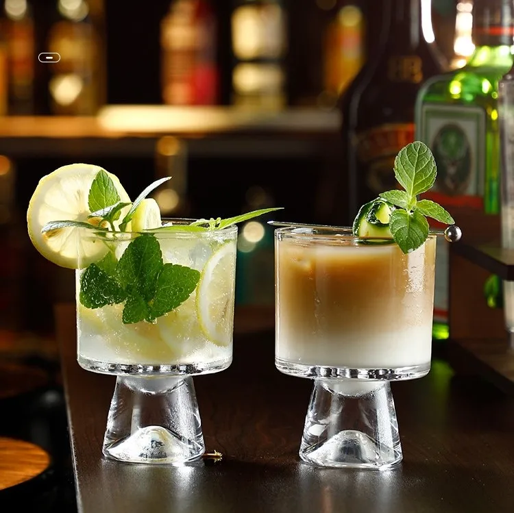 Bicchieri da Cocktail Giapponesi Unici, Calici Creativi a Forma di Iceberg, Bicchieri Corti per Cocktail, Acqua, Succo, Tè del Pomeriggio e Dessert