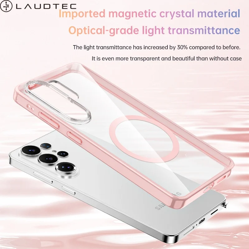 Funda inalámbrica magnética vibrante con panel trasero transparente Laudtec para Samsung S26 Ultra, venta al por mayor OEM/ODM/Personalizada