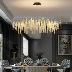 Modern Luxury Indoor Crystal Chandelier for Hotel Villa Lobby Restaurant Bar Bedroom Aluminum for Living Room Indoor Tree Decor