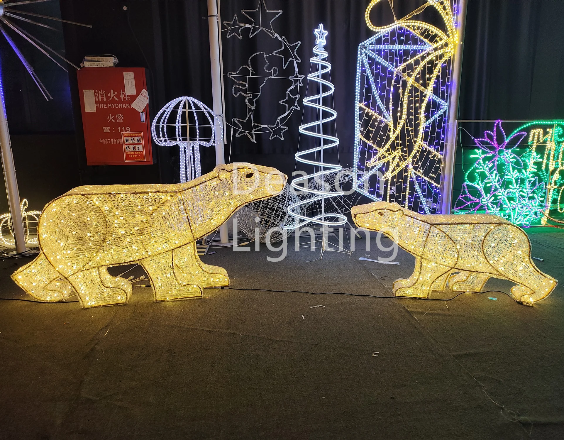 Outdoor lighted polar bears christmas decorations
