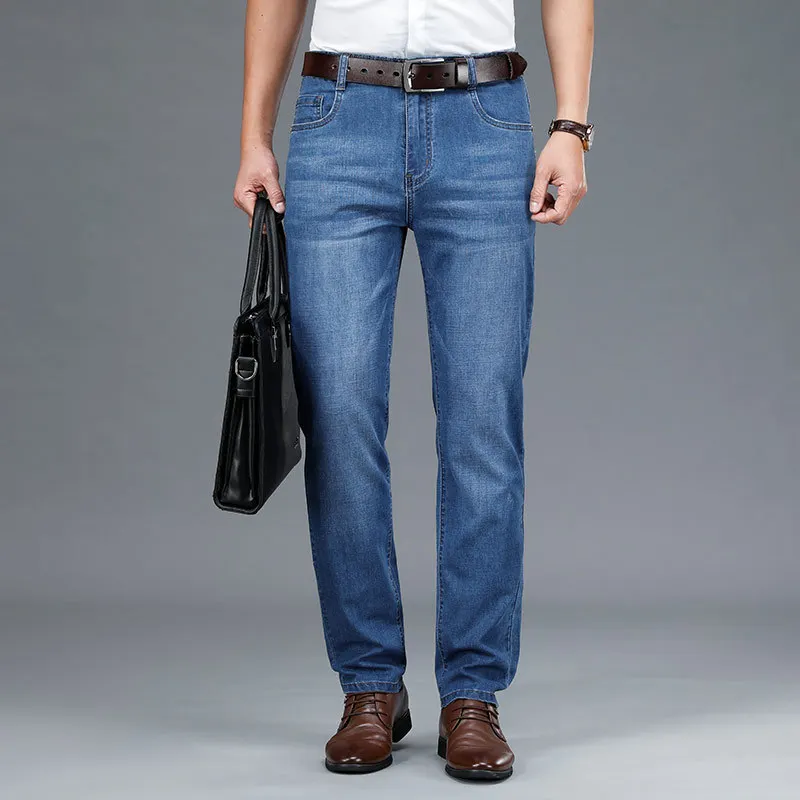 Мужские повседневные Прямые хлопковые джинсы