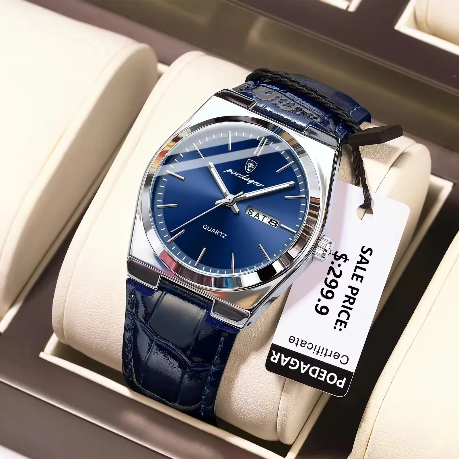 POEDAGAR 930 Men's Luxury Leather Watch
