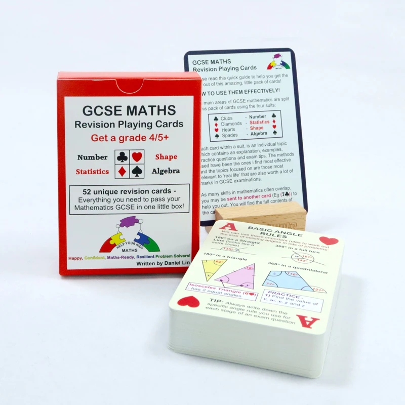Custom Printing Learning Flash Cards for Early Education Memory Learning Cards Paper Maths Revision Card