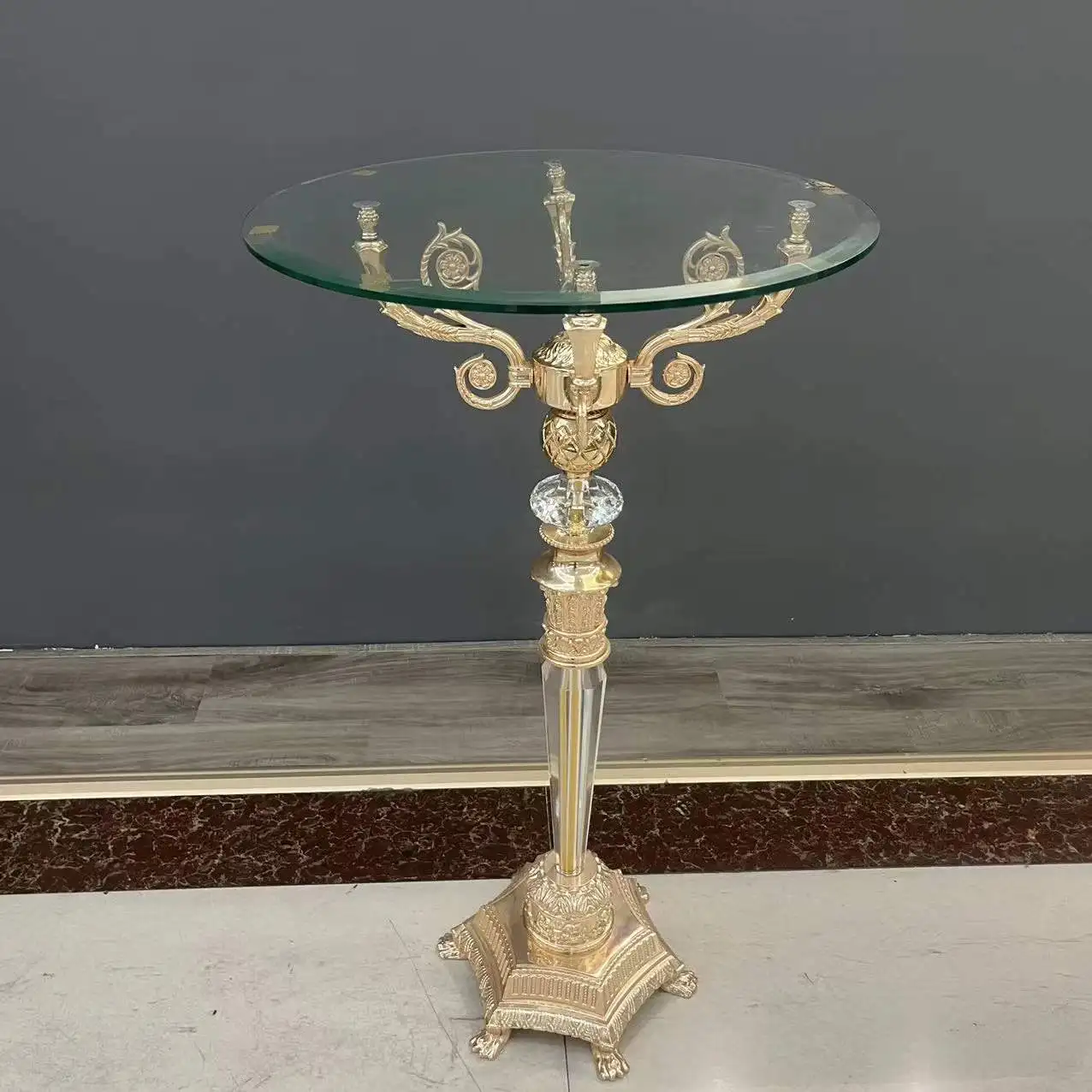 Классическая декоративная полка с кристаллами, стойка для банкета, свадьбы, цветов, стойка для золотых цветов