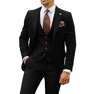 Europe United States Slim-Fit Men's Three-Piece Best Man Banquet Dress Single Breasted Plus Size Feature for Bridegroom Groom