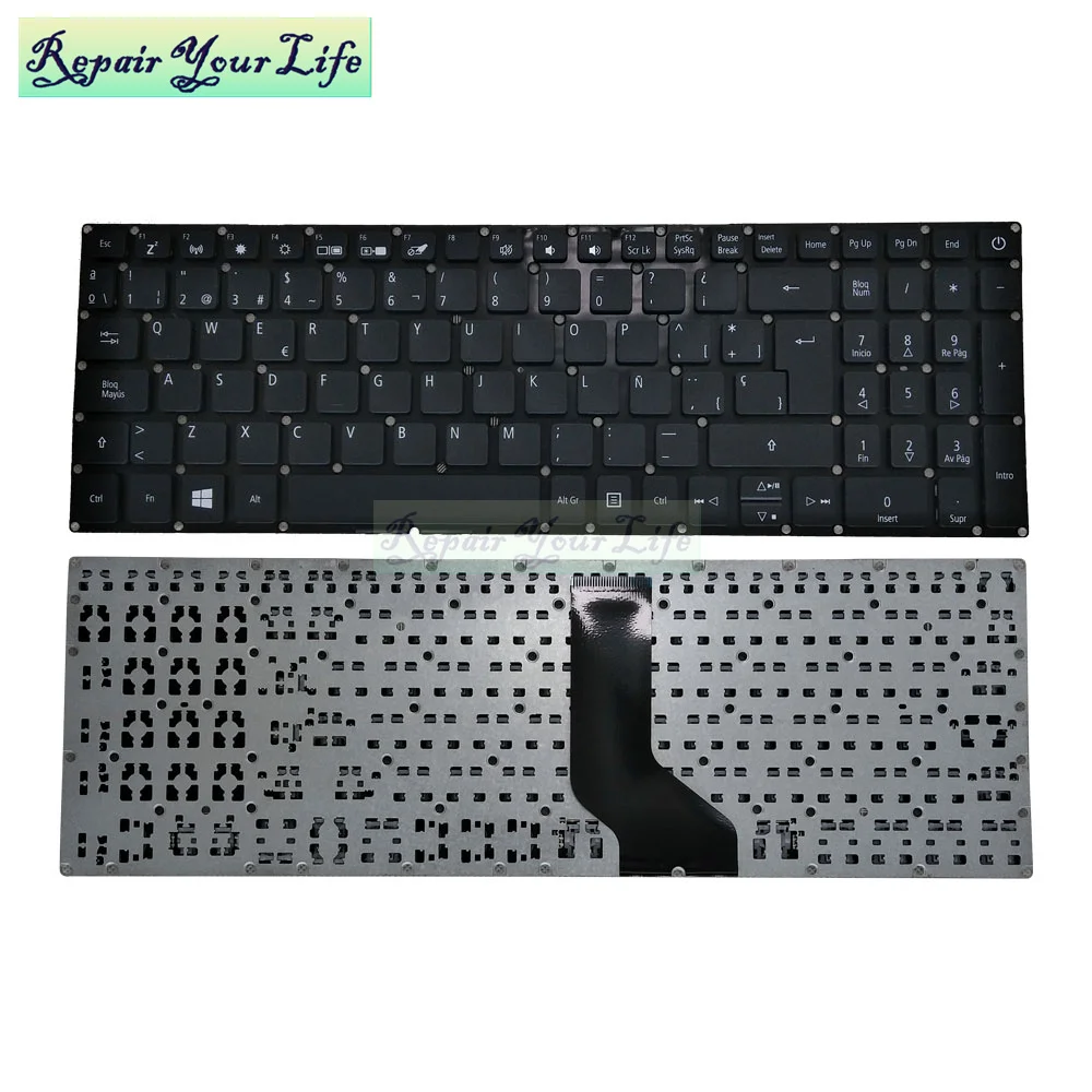 Teclado Con Reposamuñecas Nuevo Para Acer Aspire A315-21, A315-31, A315-32, A315-51 - Color Negro, Distribución UK