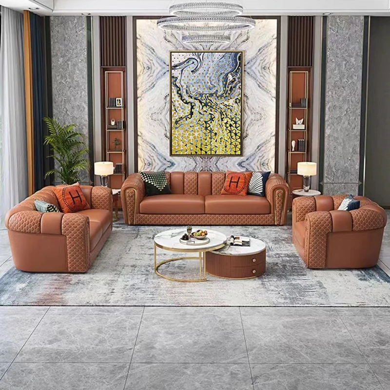 China Products Modern European Style Artificial Leather Two Seat Sofa