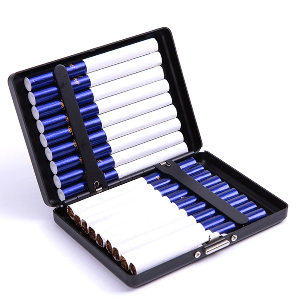 Dual-Sided Stainless Steel Pocket Card Cigarette Holder Open Spring Clip  Metal Tobacco Case Slim Business Card Cigarette Box