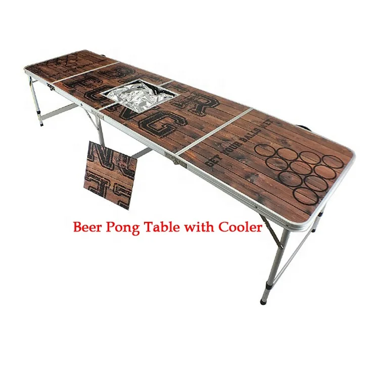 LED Beer-Pong Tisch mit Kühltasche 240 x 60 cm