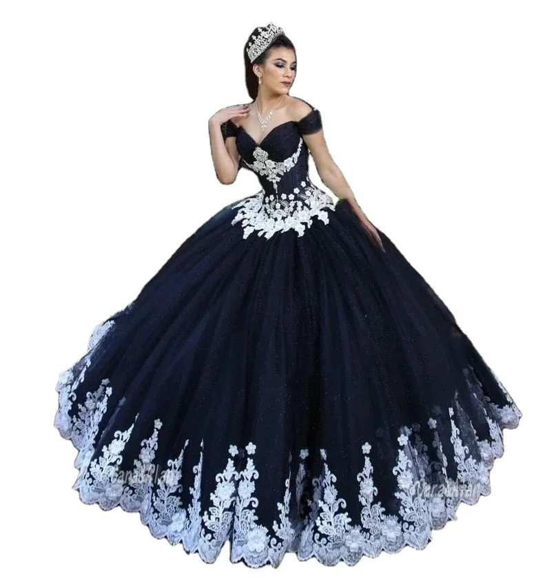black and blue quinceanera dresses MORILEE #89415 BLACK/BLUE Contrasting Ombr Embroidered Quinceaera Dress
