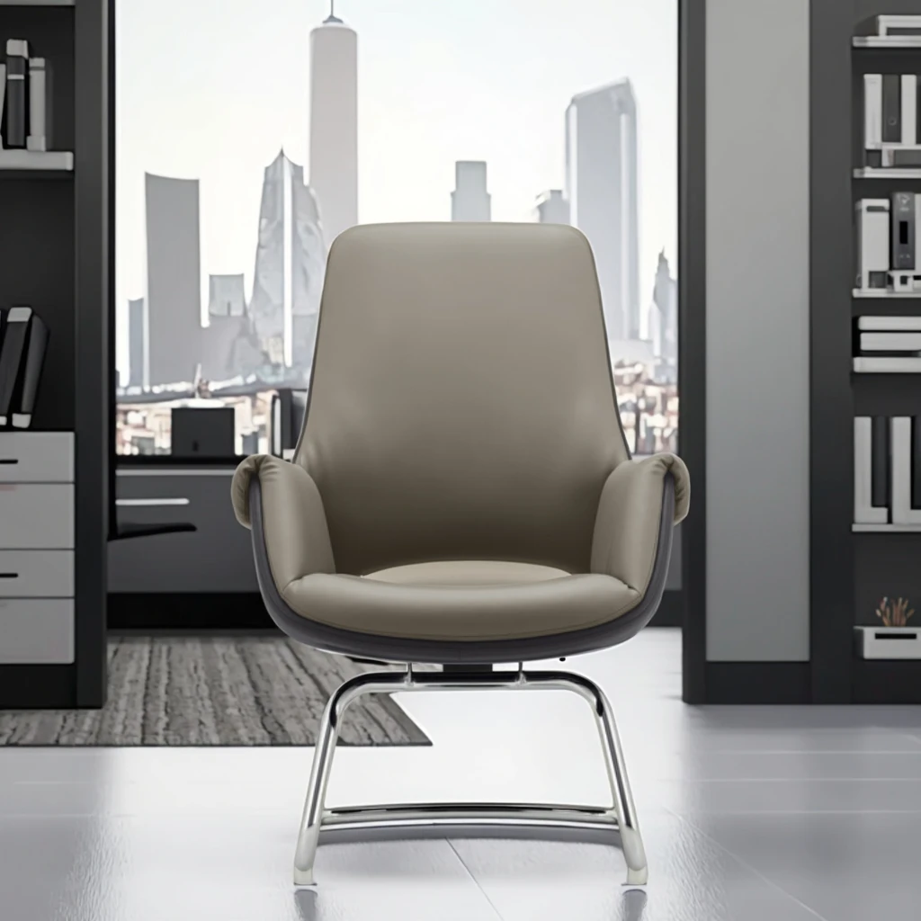 Simple Ergonomic Leather Adjustable Task Chair for Small Space 3