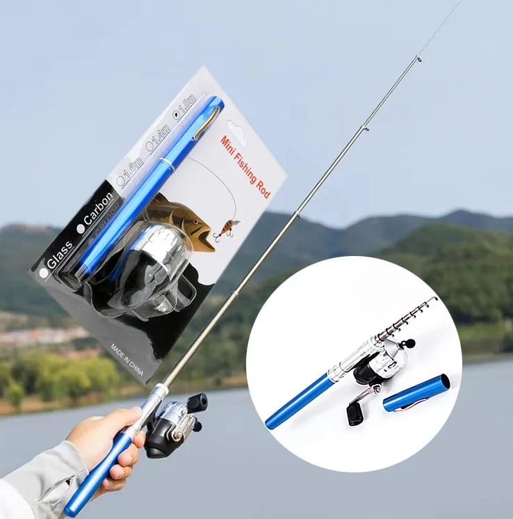all pen fishing poles Pocket Telescopic Mini Rod And Reel In 6 Colors. – The Fishing Nook Lure Rating 2023 Pocket Size Fishing Rod