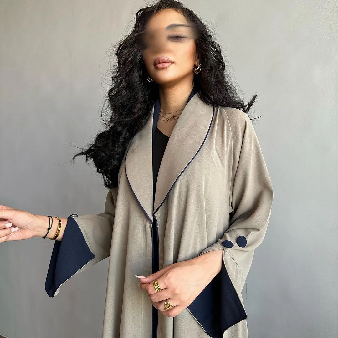 2024 Abaya Cardigan Long Sleeves Women's Dress Elegant Robe Abaya Women Muslim Dress