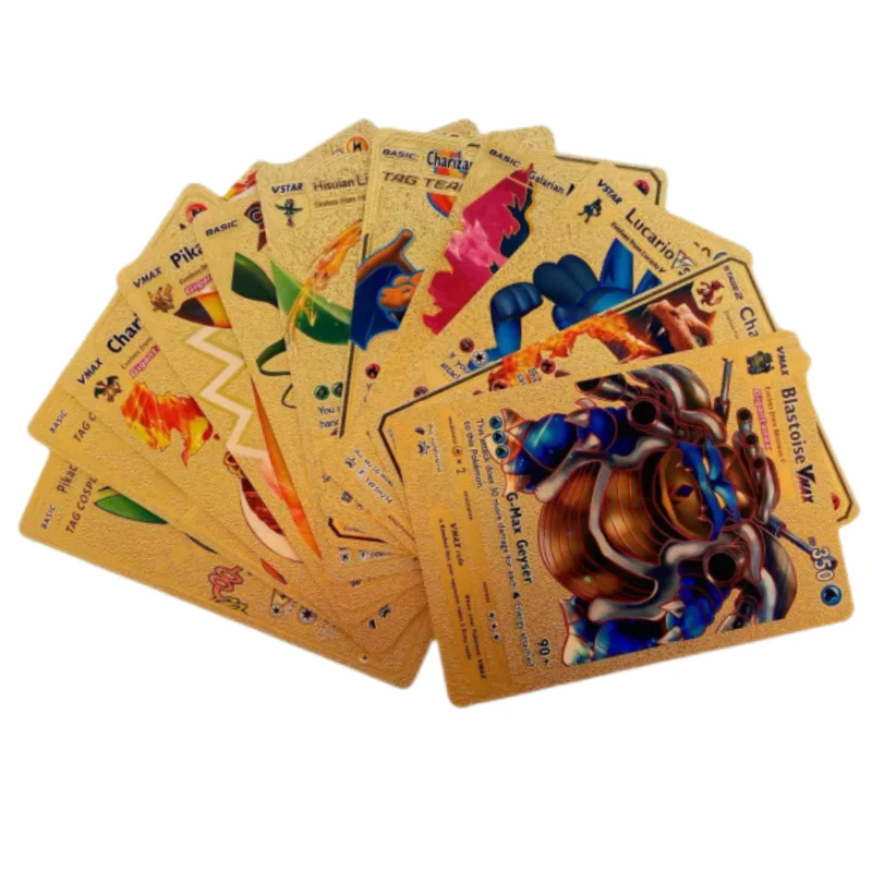 New Pokemon Cards Metal Gold Silver Rare Pokemon Charizard Cards English/Spanish/German/French/Italian/Korean Card Box 10 55 110 New Pokemon Cards Metal Gold Silver Rare Pokemon Charizard Cards English/Spanish/German/French/Italian/Korean Card Box 10 55 110