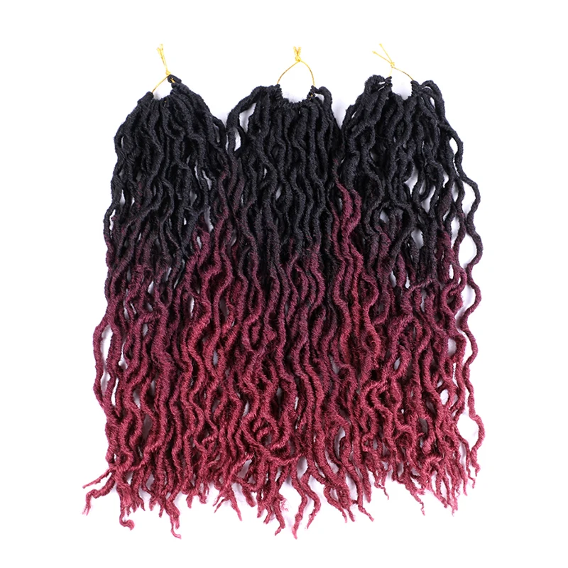 Ombre Gypsy Locs Crochet Braid Hair Wavy Goddess Faux Locs Synthetic ...