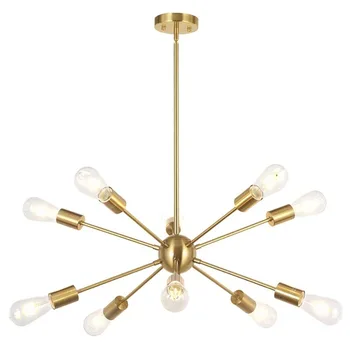 Vintage LED Ceiling Lights 8 Heads Black Chandeliers for Restaurant Loft Spider Pendant Lamp For Bar Cafe Dining Room